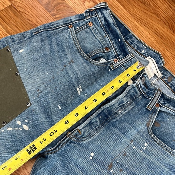 Free People Tricia Fix Double Patched Carpenter Jeans Olive Green Size Med NWT - Picture 5 of 12